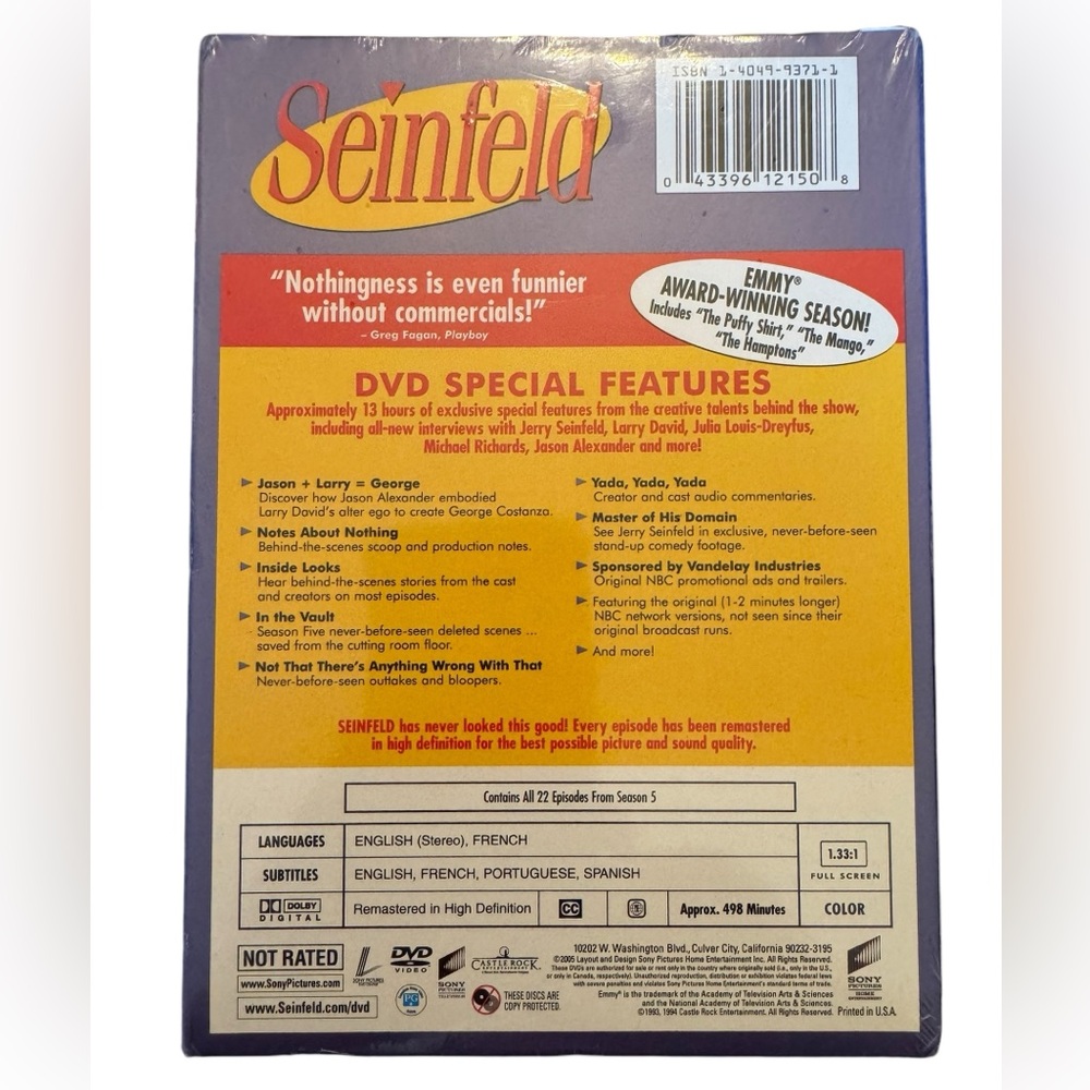 Seinfeld Season 5 DVD Boxset New - Picture 8 of 9